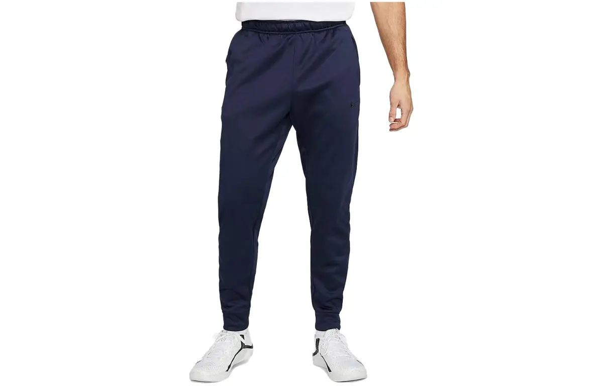 Nike Knitted Sweatpants Men's Dark Blue Moderate Cuffed Pants