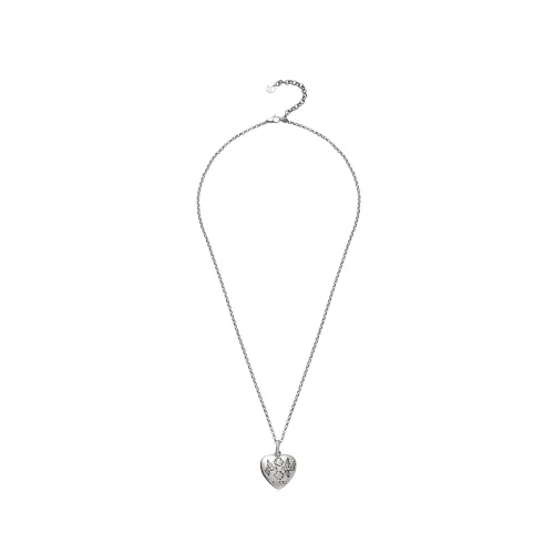 GUCCI Blind For Love 925 Sterling Silver Necklaces Unisex Silver/Black