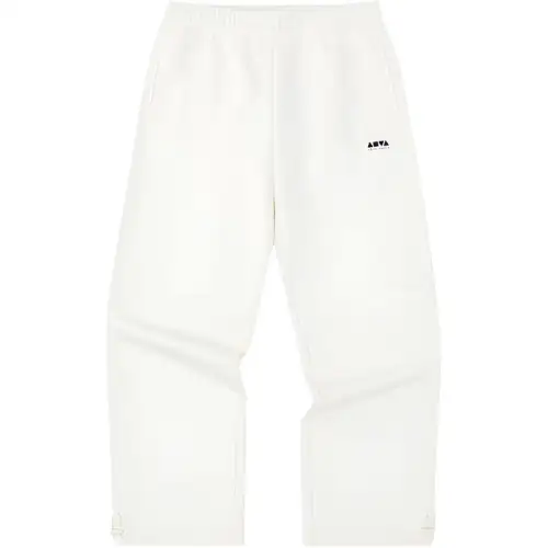 ANTA Knitted Sweatpants Unisex White Moderate Cuffed Pants