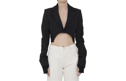 OFF-WHITE high-low cropped blazer