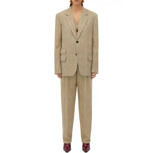 Bottega Veneta Business Suit Coat Women's Beige Yellow