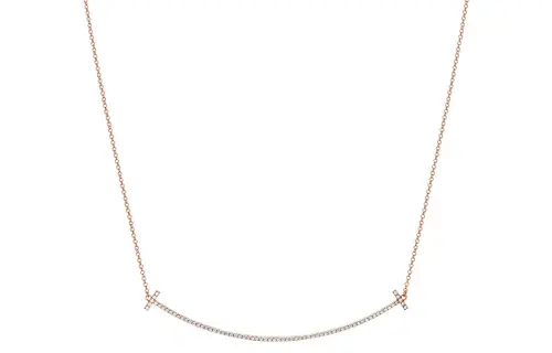 TIFFANY & CO. T 18K Rose Gold Necklaces Women's