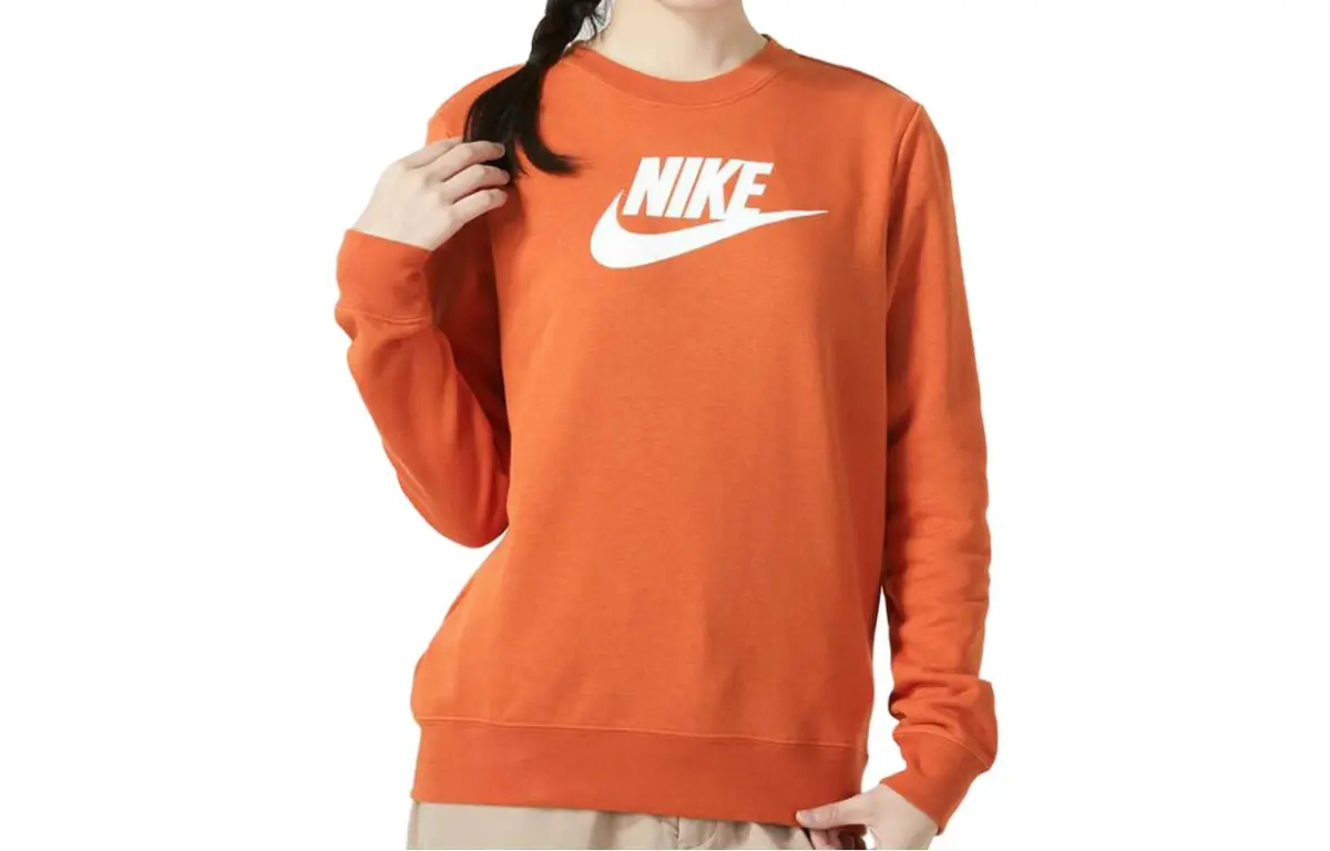 Nike Sweatshirts Women's Orange Crew Neck Moderate Regular