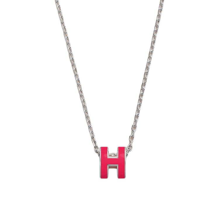 Женское колье Hermes Pop H (розовое)