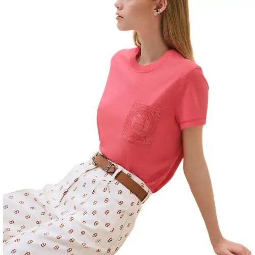 HERMES Regular T Shirt Women's Vermilion