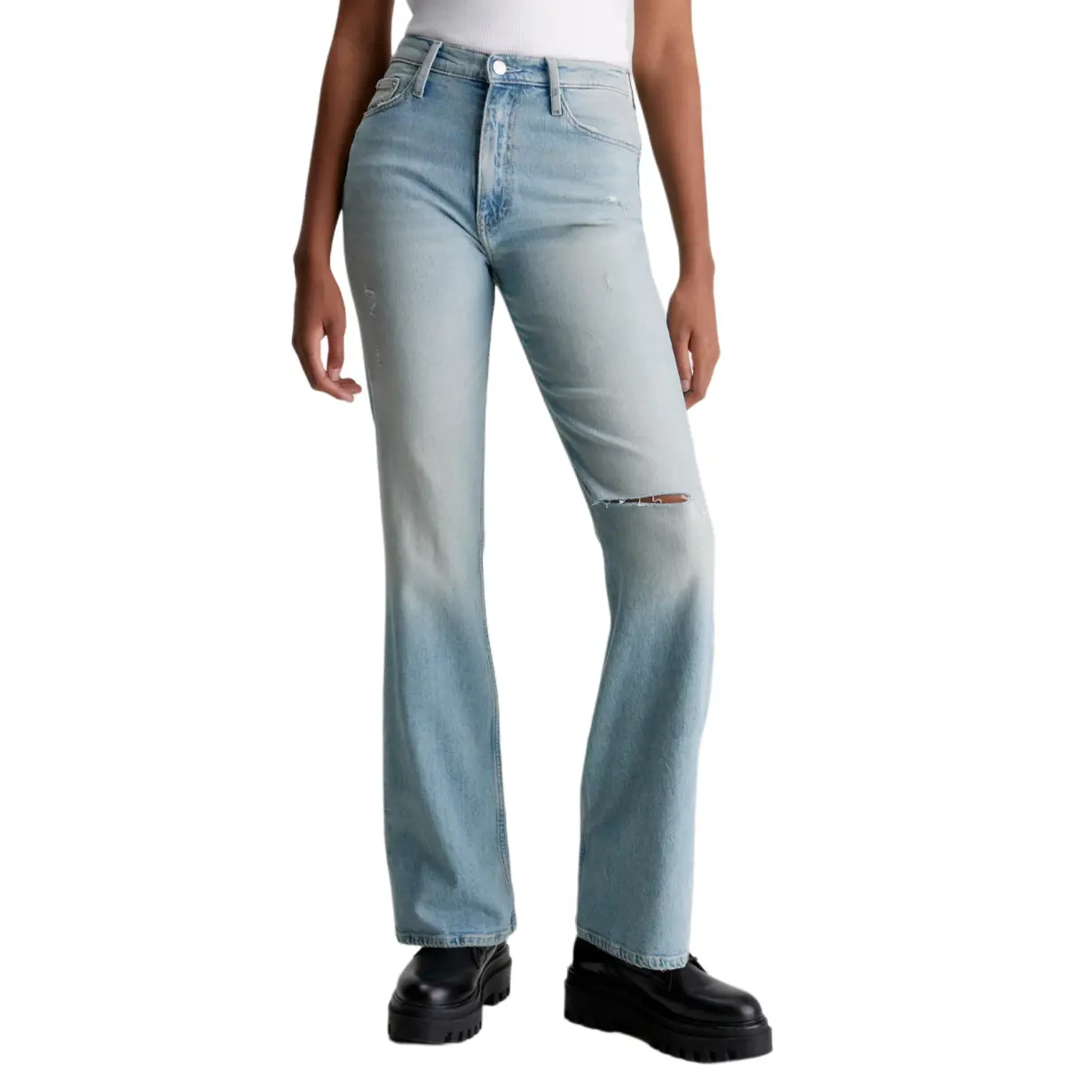 CALVIN KLEIN Jeans Europe Version Women's Light Blue