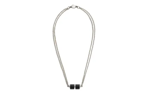 HERMES Charniere Necklace Unisex Black/Silver