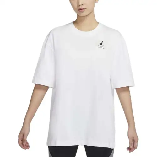 Jordan Drop Shoulder Sleeve T Shirt Women's White