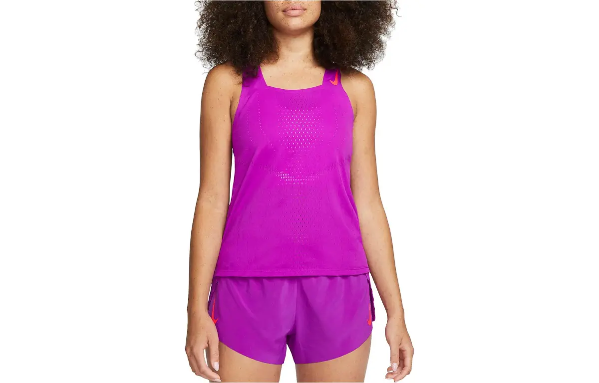 Nike Tank Tops Women's Purple Square Collar Moderate Straight Fit