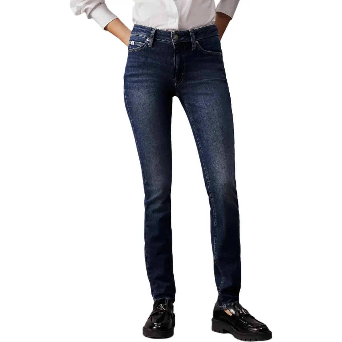 CALVIN KLEIN Jeans Europe Version Women's Dark Blue