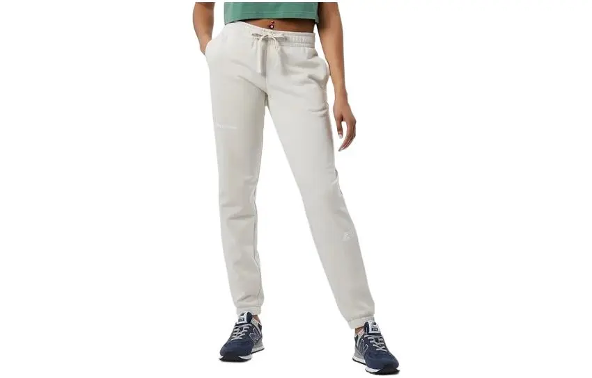 New Balance Knitted Sweatpants Women's White Moderate Cuffed Pants