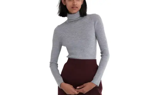 UNIQLO Knitwear Women's Gray Lapel Moderate Other