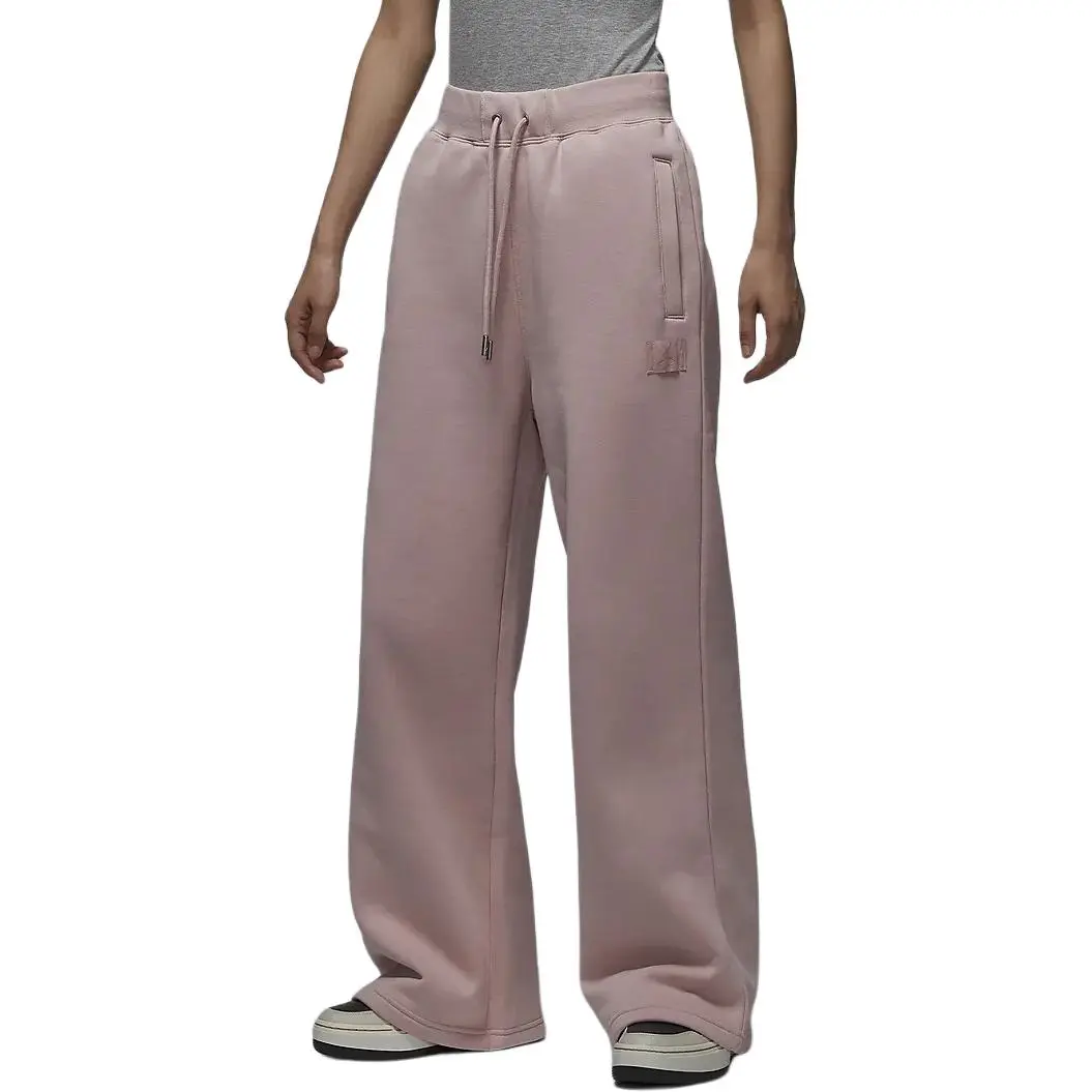 Jordan Flight Fleece FW24 Fashion Loose Fit Straight Fit Fleece Lined Casual Pants Women's Oxford Pink