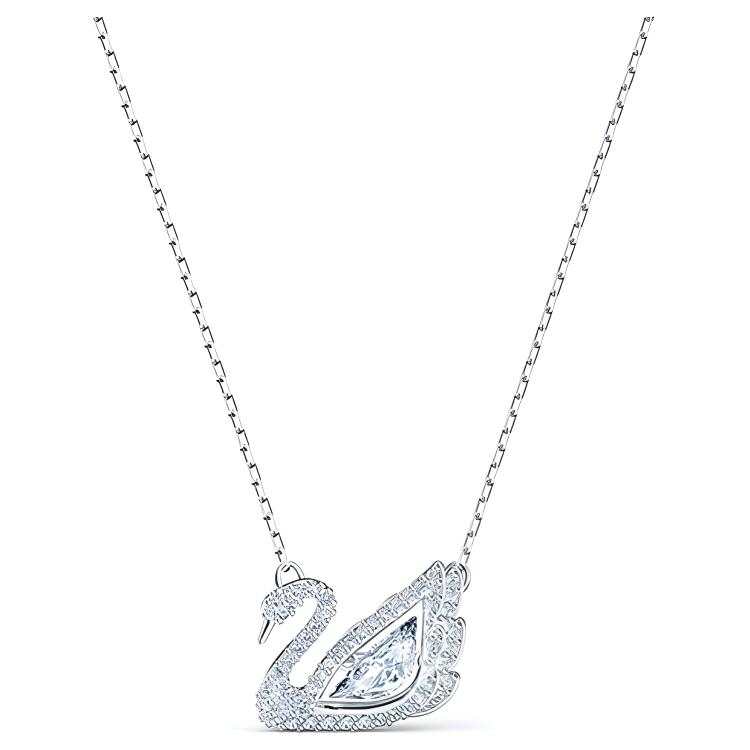 Swarovski Swarovski Dancing Swan Swan Crystal Imitation Crystal Necklace Women's Silver