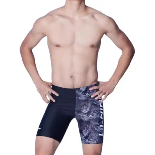 Li Ning Swimming Shorts Men's Black Print