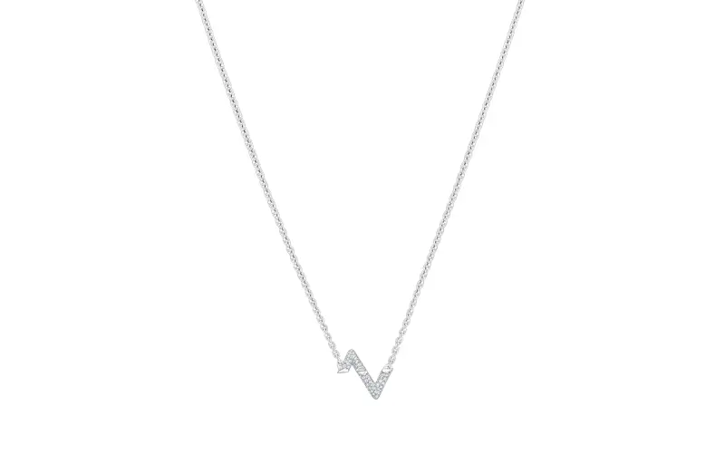 LOUIS VUITTON Lv Volt Upside Down Pendant White Gold And Diamonds
