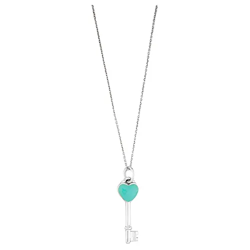 TIFFANY & CO. Tiffany, pendant heart shaped for keys, colored sweater, enamel, necklace for men and women, silver 925 sample, for beloved