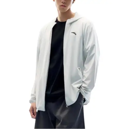 Anta Variety Training Collection Breathable And Quick Dry UV Protection Sun Protection Clothing Men's Ice Blue Gray