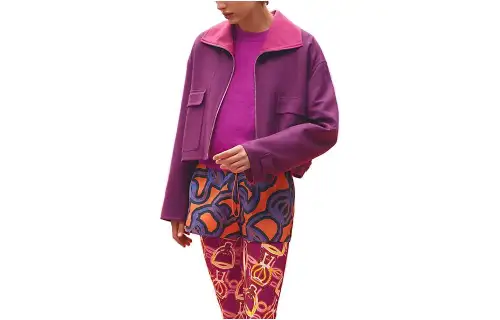 HERMES Jackets Women's Fuchsia Lapel Moderate Other