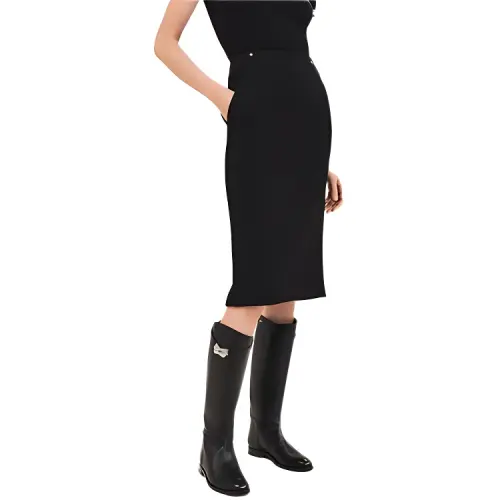 HERMES Casual Long Skirt Women's Black