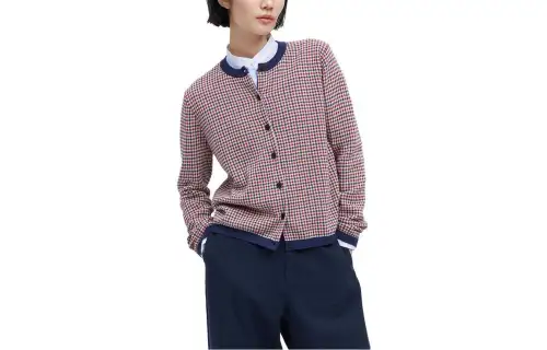 UNIQLO X Ines De La Fressange Knitwear Women's Dark Blue Crew Neck Moderate Cardigan