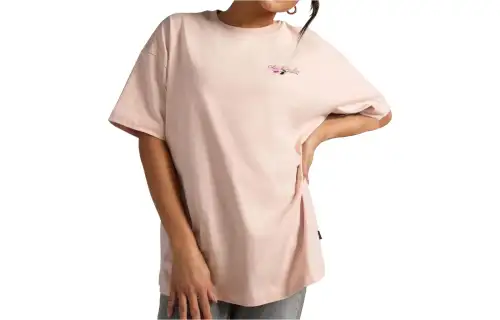 Converse Drop Shoulder Sleeve T Shirt Women's Pink