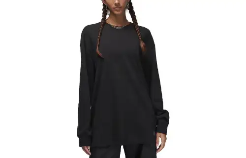 Jordan Drop Shoulder Sleeve T Shirt Women's Black
