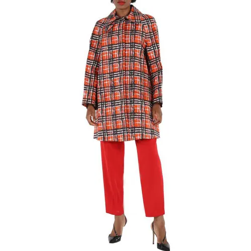 Burberry Coats Women's Orange Lapel Moderate Straight Fit