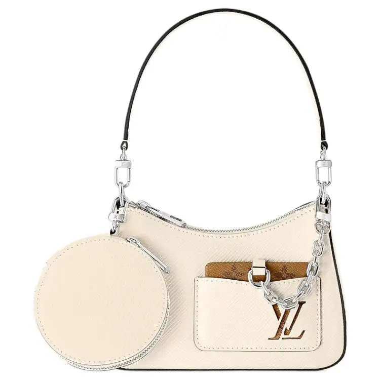 LOUIS VUITTON Epi Grain Cow Leather Shoulder Bag, Crossbody Bag, Handbag Women's White