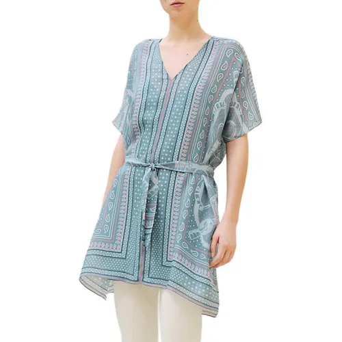 HERMES Short Sleeved Dress Women's Arctic Blue