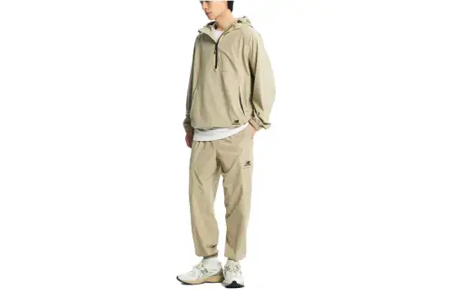 New Balance Jackets Men's Beige Hooded Moderate Other