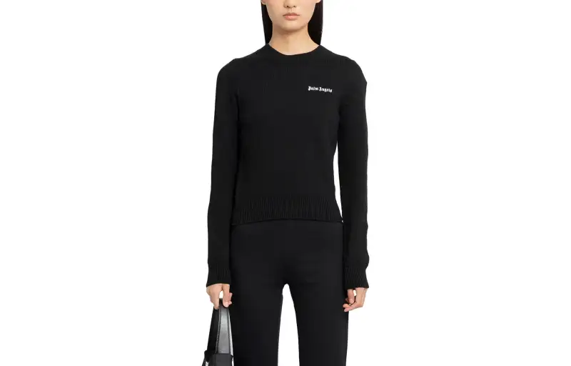 Palm Angels logo-embroidered ribbed-knit jumper