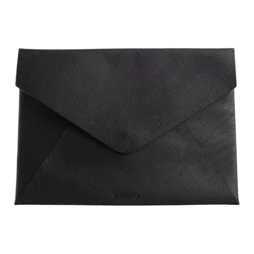 Vetements Grain Leather Envelope Bag, Clutch Women's Black
