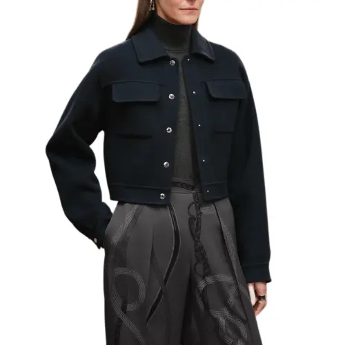 HERMES FW25 Jackets & Coats Women's Blue Black