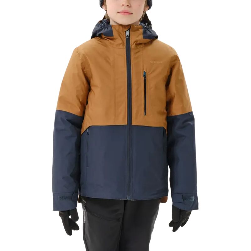 Decathlon DECATHLON SH500 QUECHUA hooded comfortable waterproof and warm three-in-one jacket dark brown/dark blue teenagers