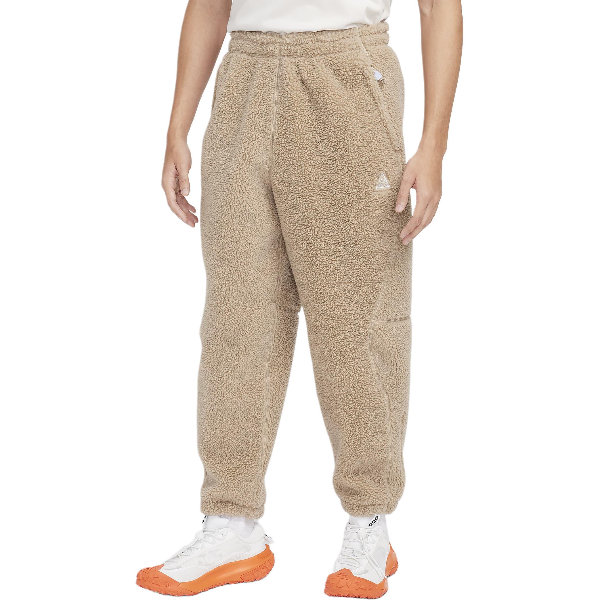 Nike ACG series THERMA-FIT ADV solid color comfortable loose warm knitted sweatpants, same style for men and women, khaki/light iron/peak white