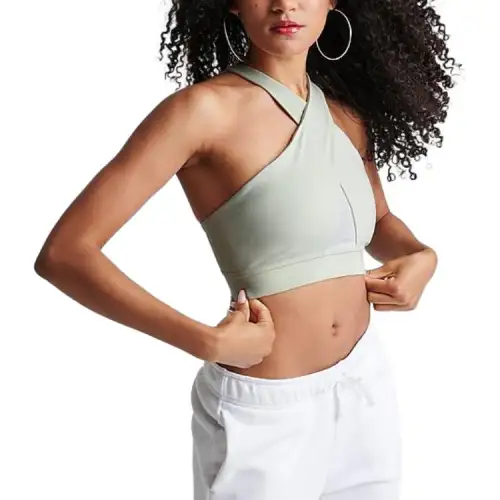 Nike Swoosh Medium Support Padded Wrap Sports Bra Sports Underwear Women's Sea Glass