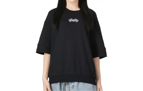 Skechers Drop Shoulder Sleeve T Shirt Women's Carbon Black