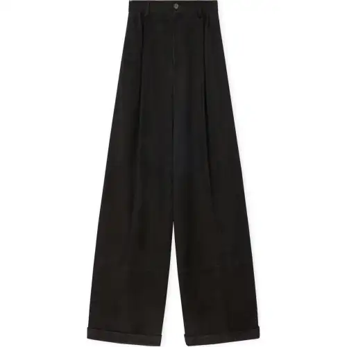 LOEWE FW24 Leather Pants Women's Black