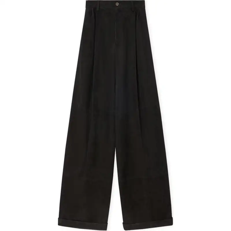LOEWE FW24 Leather Pants Women's Black