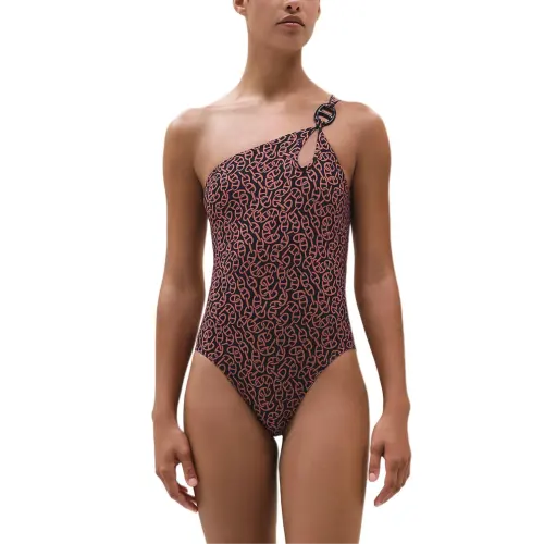 HERMES One piece Swimsuit Women's Blue Cap Bill