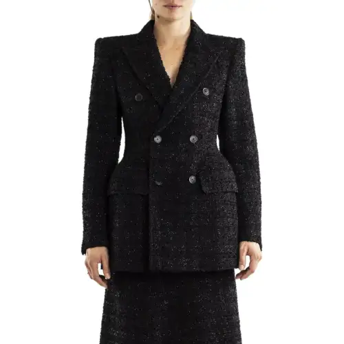 Balenciaga Hourglass Tweed Jacket 'Black'