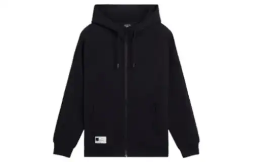 Li Ning Sweatshirts Men's Black Hooded Moderate Cardigan