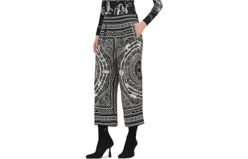 HERMES Casual Pants Women's Black Moderate Straight Fit Pants