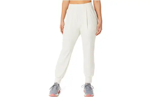 ASICS Knitted Sweatpants Women's White Moderate Cuffed Pants
