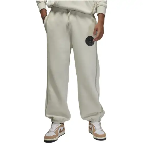 Jordan X PSG Knitted Sweatpants Men's Light Beige Thickened Cuffed Pants