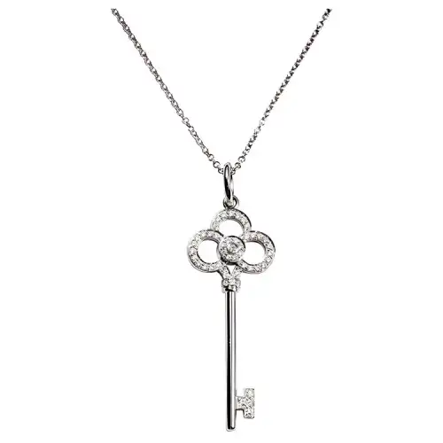 TIFFANY & CO. Tiffany Keys Series Crown Key Pendant Necklace Women's Silver