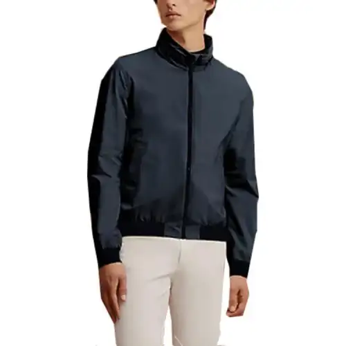 HERMES Jackets Men's Navy Stand Collar Moderate Other