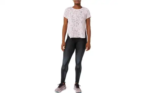 ASICS T Shirts Women's Light Rose Crew Neck Moderate Other