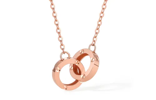 Golden universal chain for key bag , necklace, pink gold, light luxury style, high-quality style, 750 sample gold